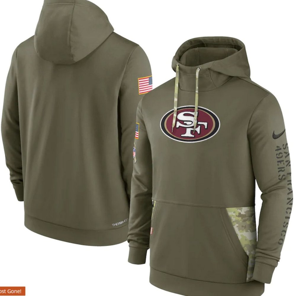 NIKE 2022 SF 49ERS Salute to Service Therma Performance Pullover Hoodie